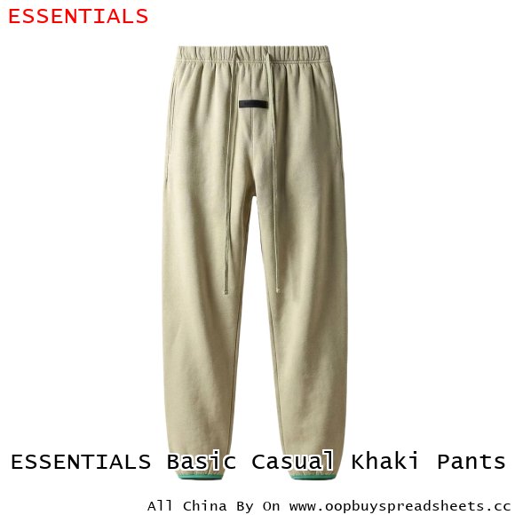 ESSENTIALS Basic Casual Khaki Pants