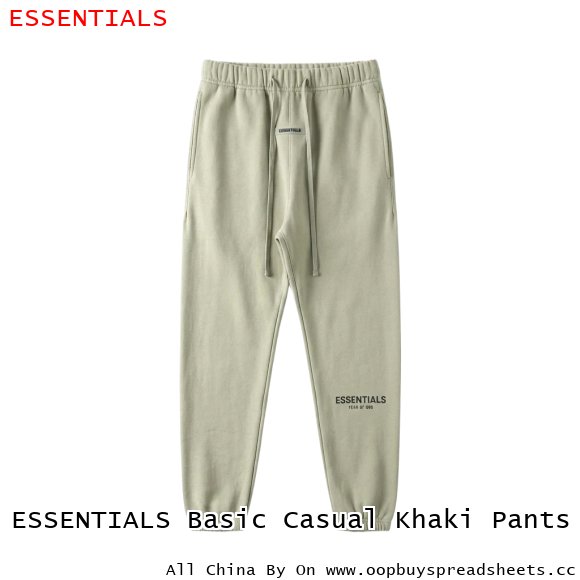 ESSENTIALS Basic Casual Khaki Pants