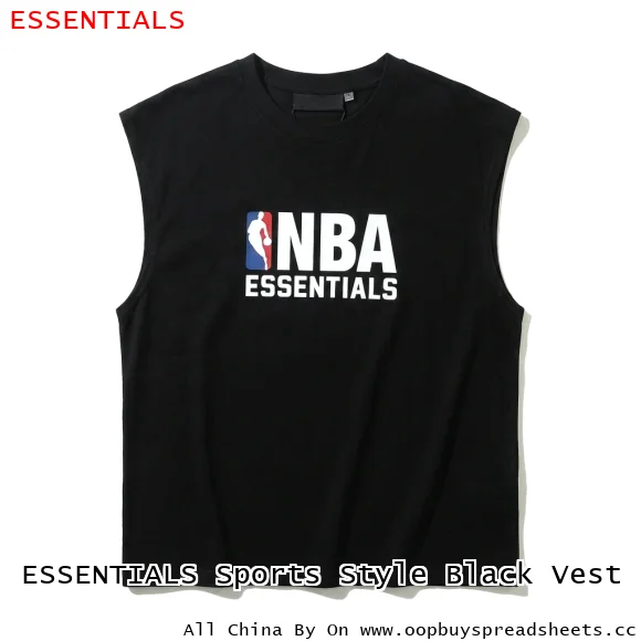 ESSENTIALS Sports Style Black Vest