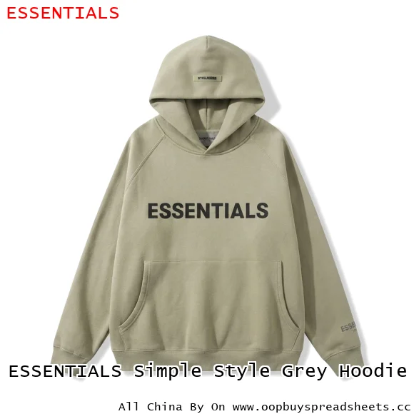 ESSENTIALS Simple Style Grey Hoodie