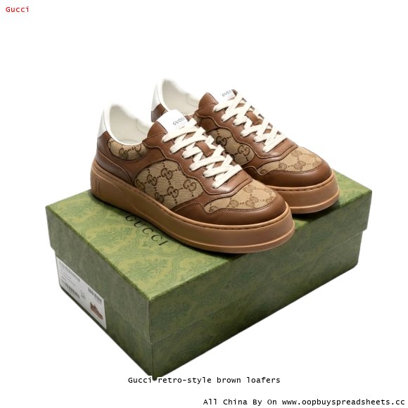 Gucci retro-style brown loafers