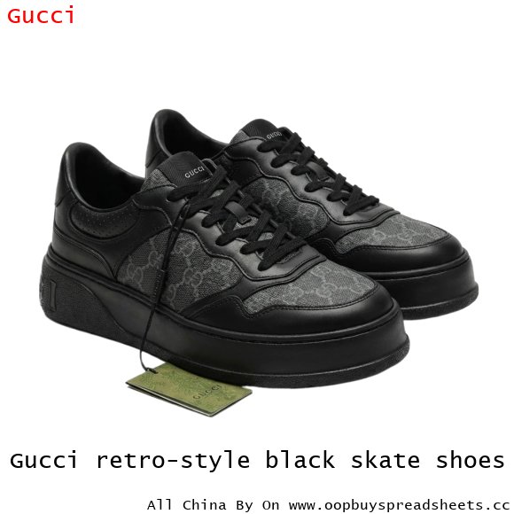 Gucci retro-style black skate shoes