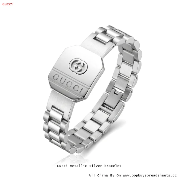 Gucci metallic silver bracelet
