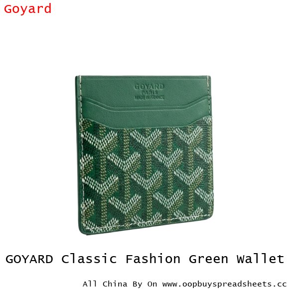 GOYARD Classic Fashion Green Wallet