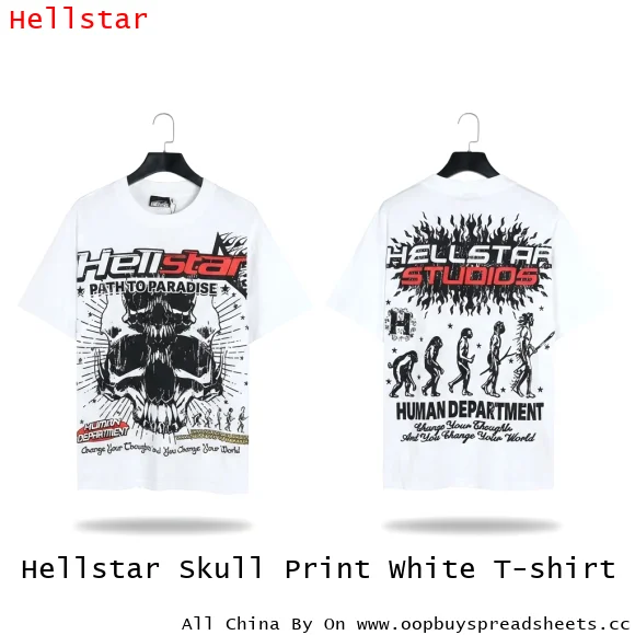 Hellstar Skull Print White T-shirt