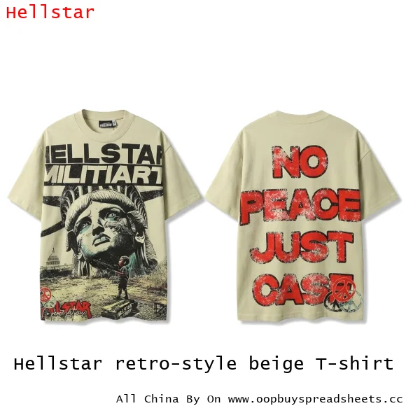 Hellstar retro-style beige T-shirt