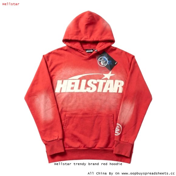 Hellstar trendy brand red hoodie