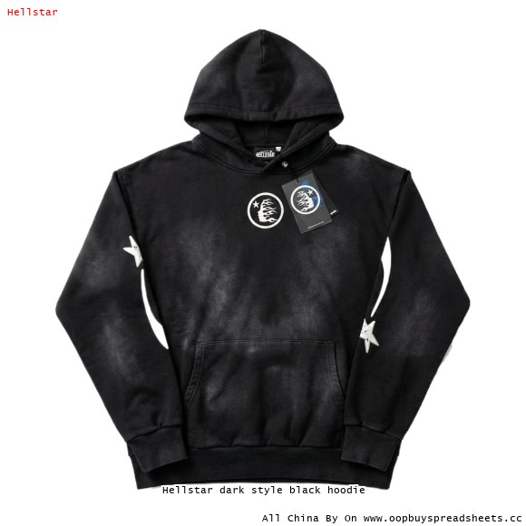 Hellstar dark style black hoodie