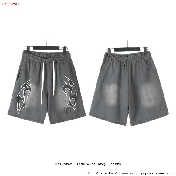 Hellstar Flame Wind Grey Shorts
