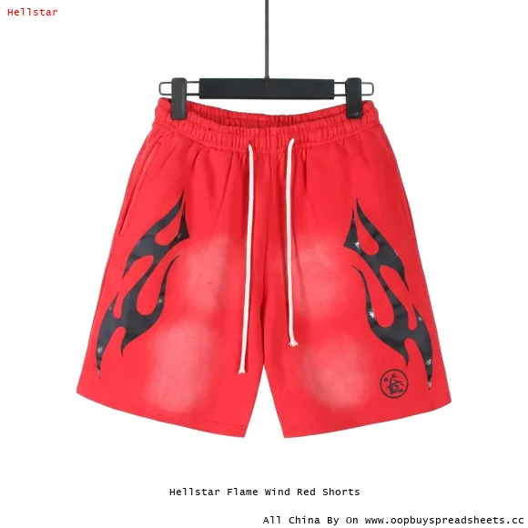 Hellstar Flame Wind Red Shorts