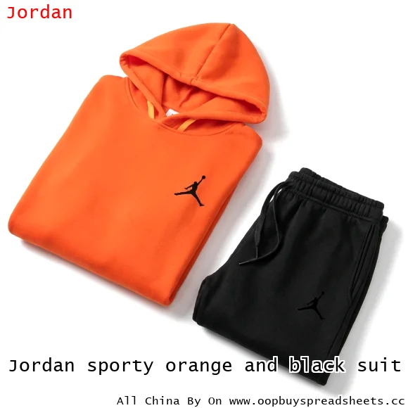 Jordan sporty orange and black suit