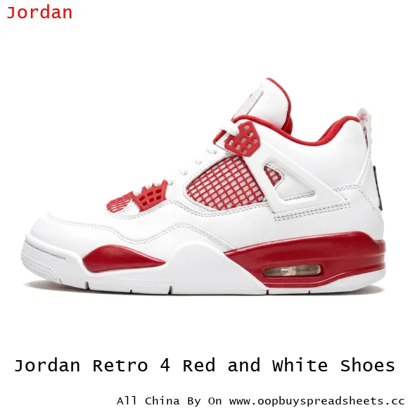 Jordan Retro 4 Red and White Shoes