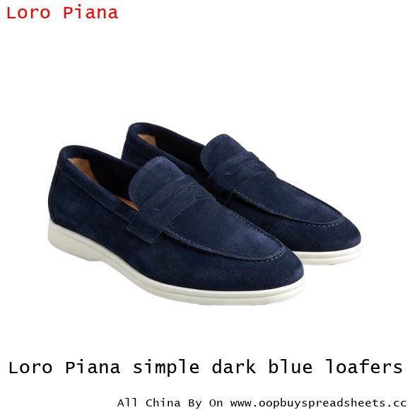Loro Piana simple dark blue loafers