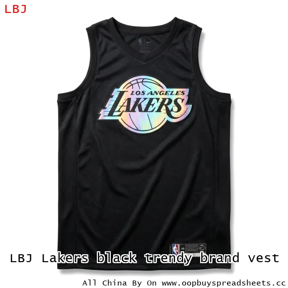 LBJ Lakers black trendy brand vest