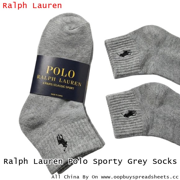 Ralph Lauren Polo Sporty Grey Socks