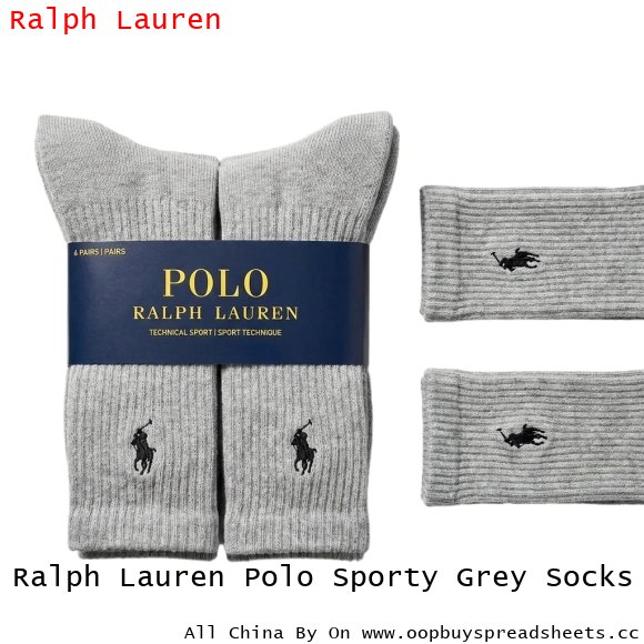 Ralph Lauren Polo Sporty Grey Socks