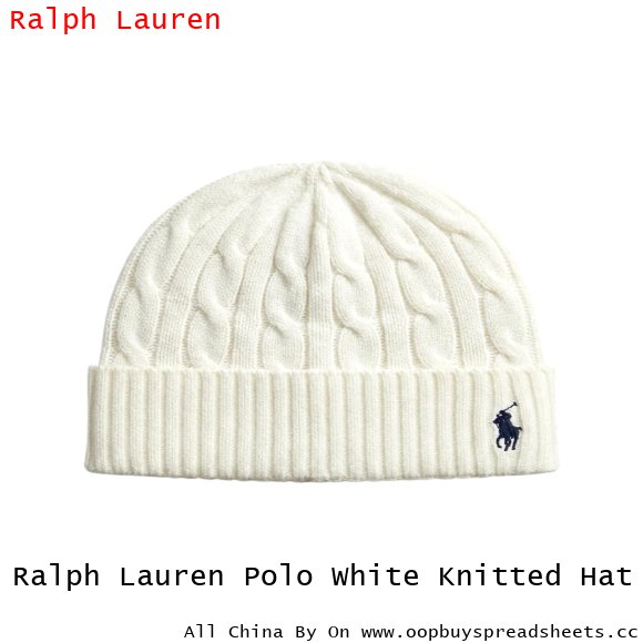 Ralph Lauren Polo White Knitted Hat