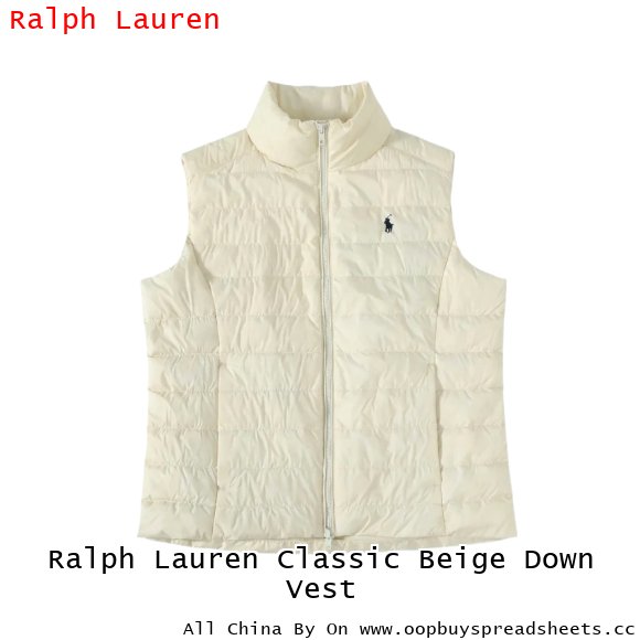 Ralph Lauren Classic Beige Down Vest