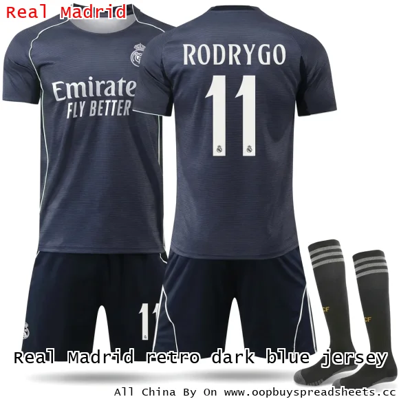 Real Madrid retro dark blue jersey