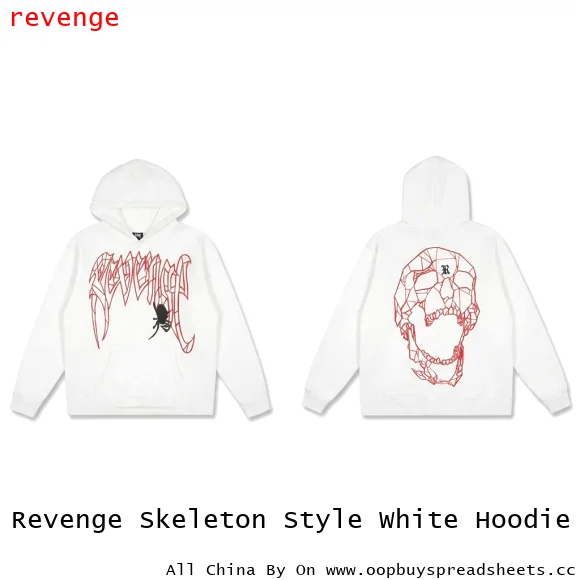 Revenge Skeleton Style White Hoodie