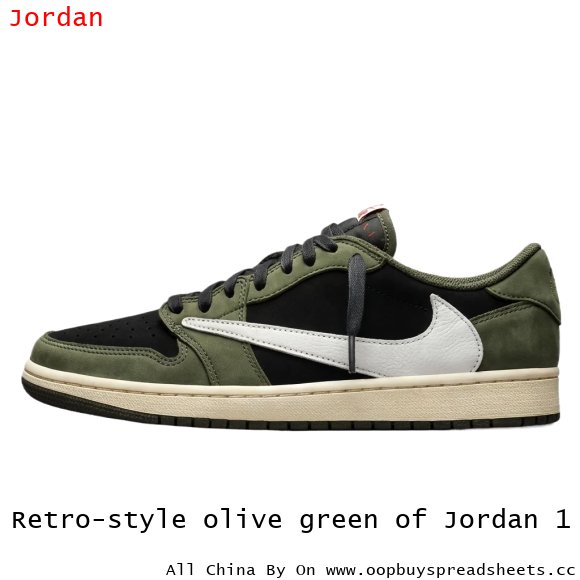 Retro-style olive green of Jordan 1