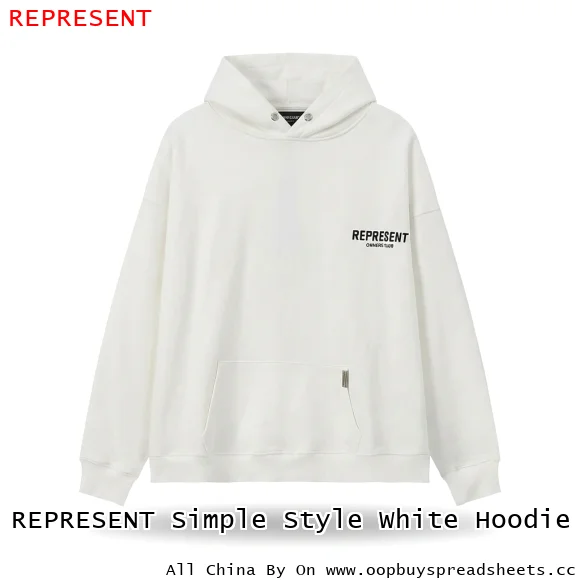 REPRESENT Simple Style White Hoodie