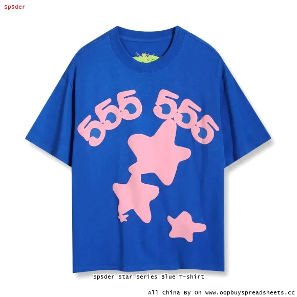 Sp5der Star Series Blue T-shirt