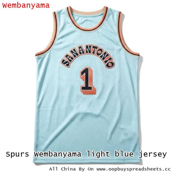 Spurs Wembanyama light blue jersey