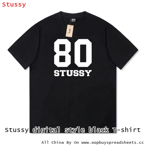 Stussy digital style black T-shirt