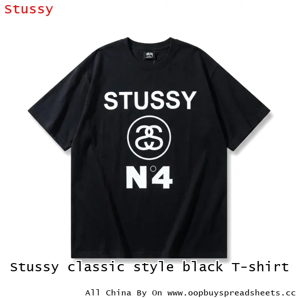 Stussy classic style black T-shirt