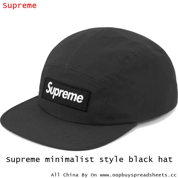 Supreme minimalist style black hat