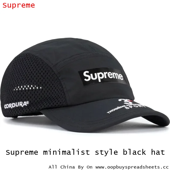 Supreme minimalist style black hat