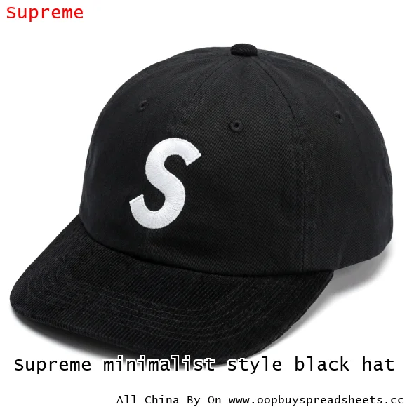 Supreme minimalist style black hat