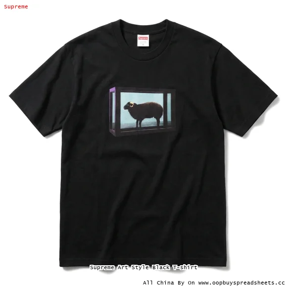 Supreme Art Style Black T-shirt