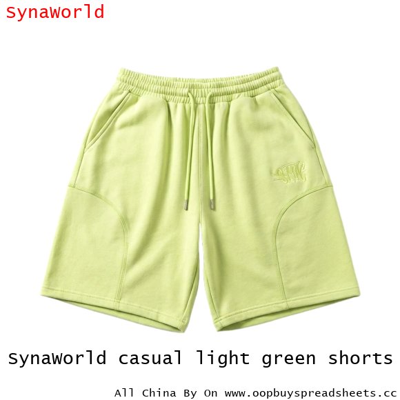 SynaWorld casual light green shorts