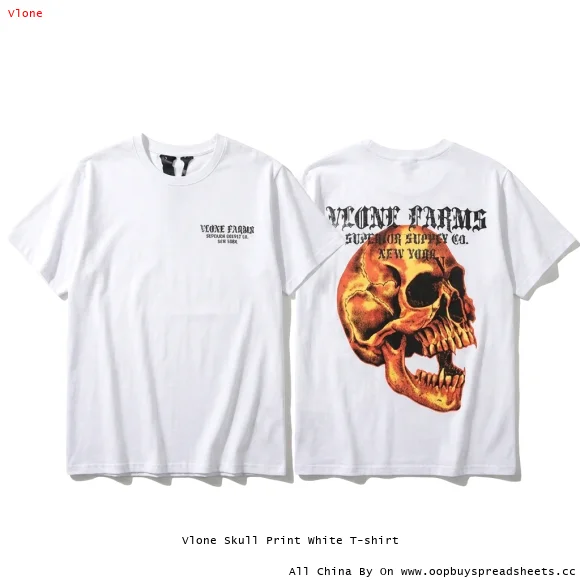 Vlone Skull Print White T-shirt