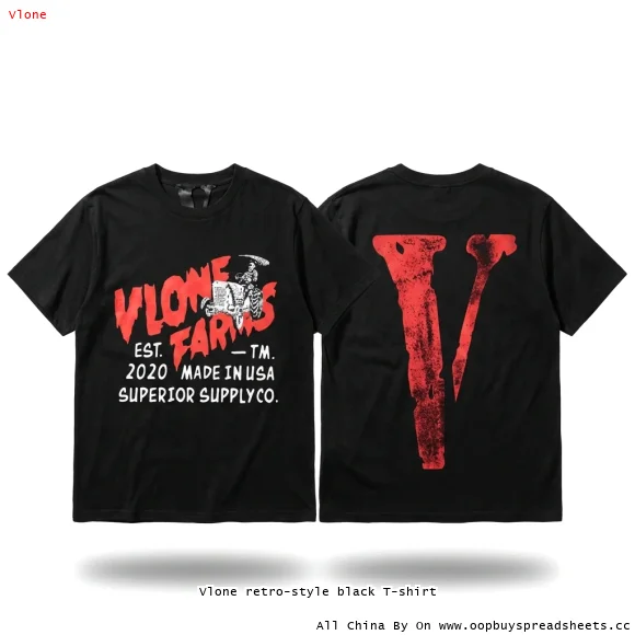 Vlone retro-style black T-shirt