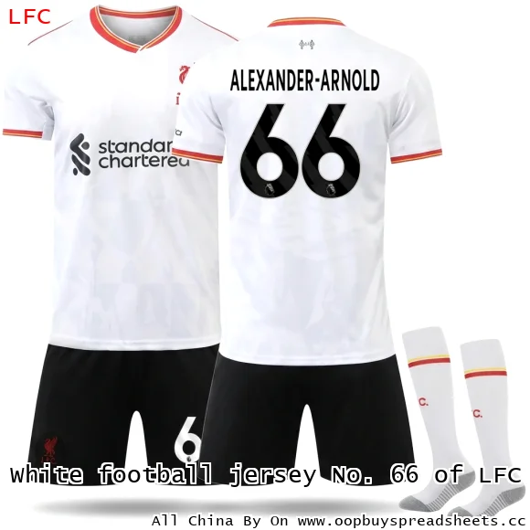 White football jersey No. 66 of LFC