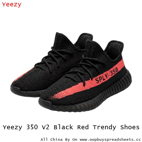 Yeezy 350 V2 Black Red Trendy Shoes