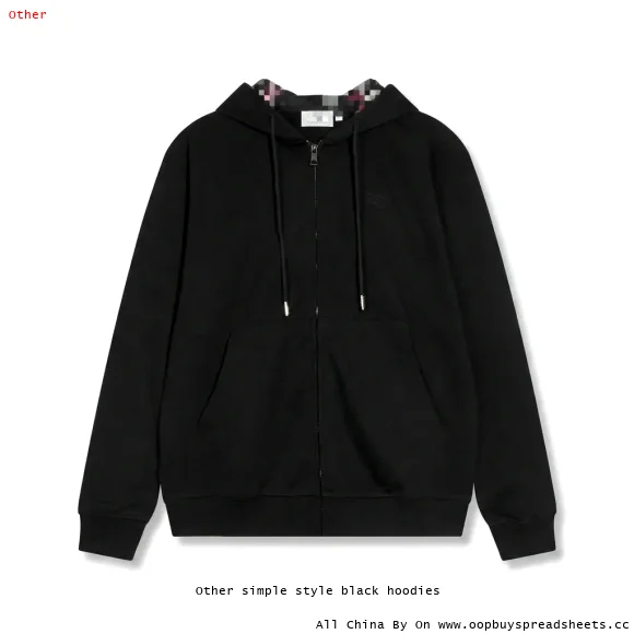 Other simple style black hoodies