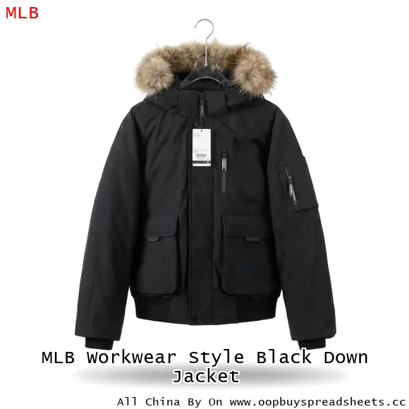 MLB Workwear Style Black Down Jacket