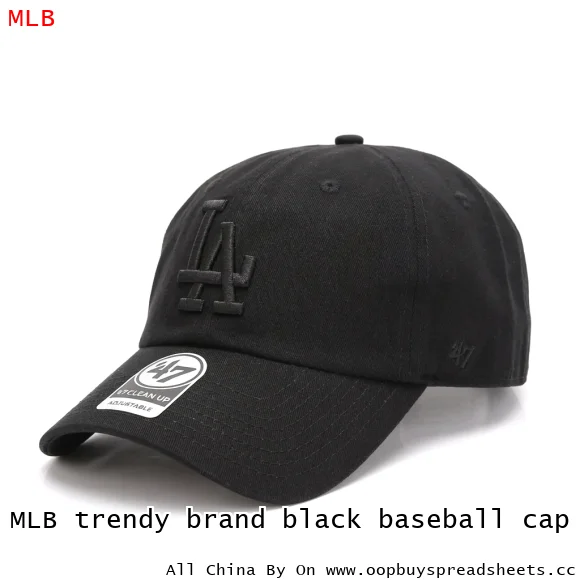 MLB trendy brand black baseball cap