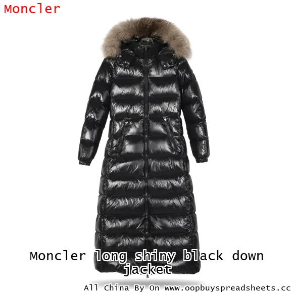 Moncler long shiny black down jacket