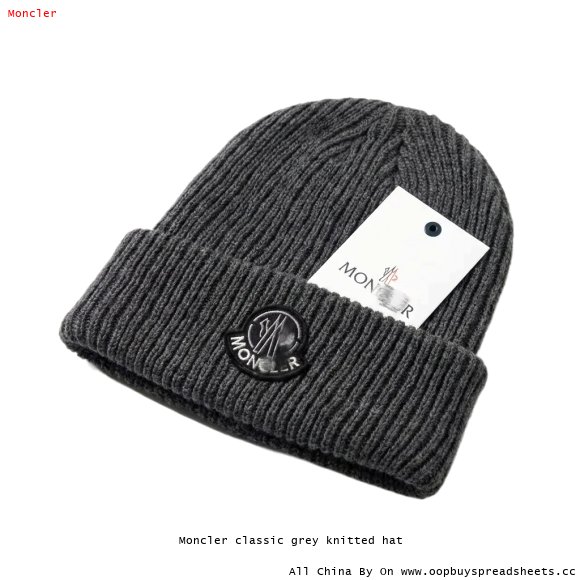 Moncler classic grey knitted hat