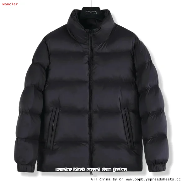 Moncler black casual down jacket