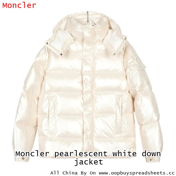 Moncler pearlescent white down jacket
