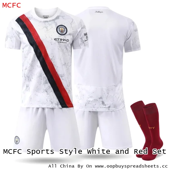 MCFC Sports Style White and Red Set