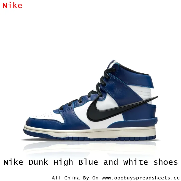 Nike Dunk High Blue and White shoes