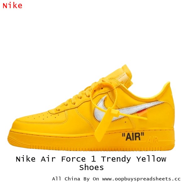 Nike Air Force 1 Trendy Yellow Shoes