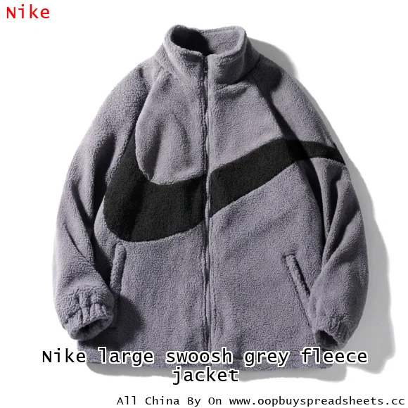 Nike large swoosh grey fleece jacket